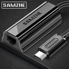 Load image into Gallery viewer, SAMZHE  USB C Ethernet USB-C to RJ45 Lan Adapter for MacBook Pro Samsung Galaxy S9/S8/Note 9 Type C Network Card USB Ethernet

