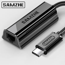 Load image into Gallery viewer, SAMZHE  USB C Ethernet USB-C to RJ45 Lan Adapter for MacBook Pro Samsung Galaxy S9/S8/Note 9 Type C Network Card USB Ethernet
